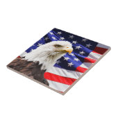 Patriottische Eagle en Amerikaanse vlag Tegeltje (Zijkant)
