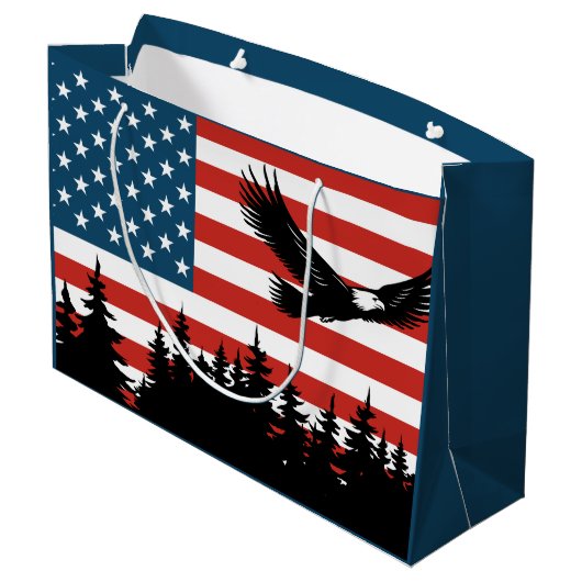 Patriottische Eagle Groot Cadeauzakje (Achterkant Gekanteld)