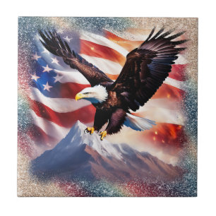 Patriottische Eagle Keramische Tegel Tegeltje