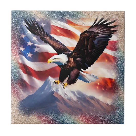 Patriottische Eagle Keramische Tegel Tegeltje (Voorkant)