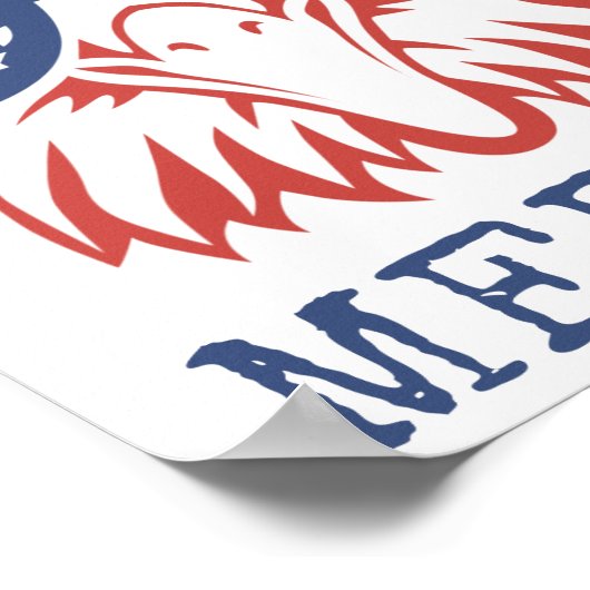 Patriottische Eagle Merica 4 juli Amerikaanse vlag Poster (Hoek)