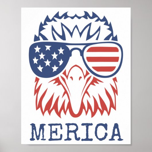 Patriottische Eagle Merica 4 juli Amerikaanse vlag Poster (Voorkant)