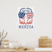 Patriottische Eagle Merica 4 juli Amerikaanse vlag Poster (Keuken)