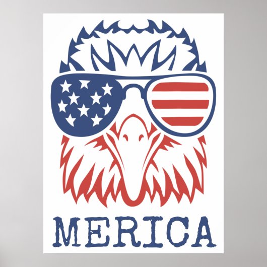 Patriottische Eagle Merica 4 juli Amerikaanse vlag Poster (Voorkant)