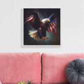 Patriottische Eagle Red White Blue 4 juli Fun Art Canvas Afdruk (Insitu (Woonkamer))