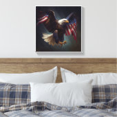 Patriottische Eagle Red White Blue 4 juli Fun Art Canvas Afdruk (Insitu (Slaapkamer))