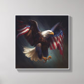 Patriottische Eagle Red White Blue 4 juli Fun Art Canvas Afdruk (Voorkant)