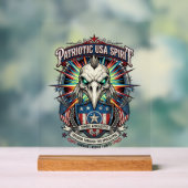 Patriottische Eagle Schedel Zombie Apocalyps Acryl Bord (Neutraal)