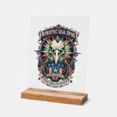 Patriottische Eagle Schedel Zombie Apocalyps Acryl Bord (Hoek)