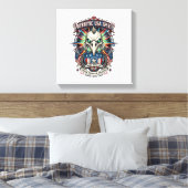 Patriottische Eagle Skull Zombie Apocalyps aan het Canvas Afdruk (Insitu (Slaapkamer))