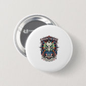 Patriottische Eagle Skull Zombie Apocalyps Aan Het Ronde Button 5,7 Cm (Voorkant /achterkant)