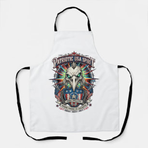 Patriottische Eagle Skull Zombie Apocalyps aan het Schort