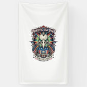 Patriottische Eagle Skull Zombie Apocalyps aan het Spandoek (Verticaal)