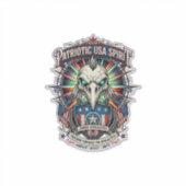 Patriottische Eagle Skull Zombie Apocalyps aan het Sticker (Voorkant)