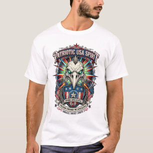 Patriottische Eagle Skull Zombie Apocalyps Aan Het T-shirt