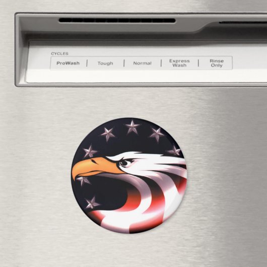 Patriottische Eagle Stars en Stripes Magnet (Insitu (Vaatwasser))