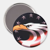 Patriottische Eagle Stars en Stripes Magnet (Voorkant / Achterkant)