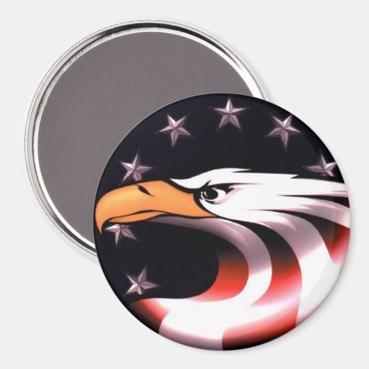 Patriottische Eagle Stars en Stripes Magnet (Voorkant / Achterkant)