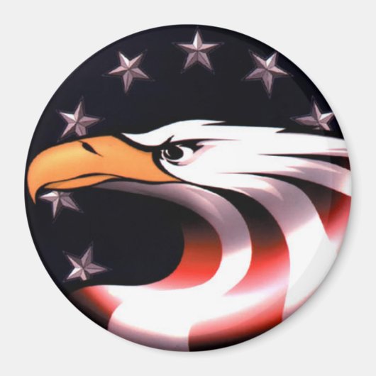 Patriottische Eagle Stars en Stripes Magnet (Voorkant)