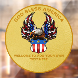 Patriottische Eagle USA Flag Gold aanpassen Raamsticker
