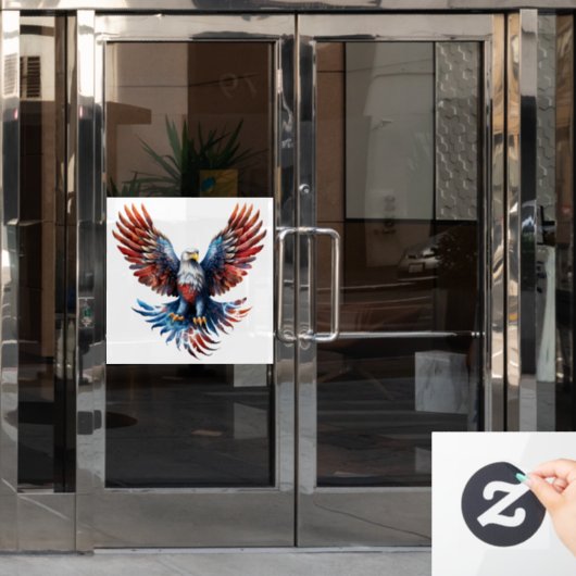 Patriottische Eagle Venster Cling Raamsticker (Kantoordeur)