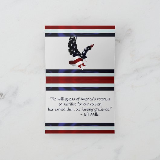 Patriottische Eagle Veteran dank u Kaart (Binnen)
