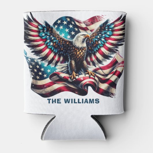Patriottische Eagle VS Vlag 4 juli Blikjeskoeler (Voorkant)