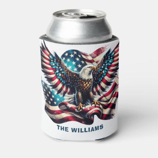 Patriottische Eagle VS Vlag 4 juli Blikjeskoeler (Blikje Achterkant)