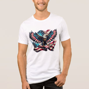 Patriottische Eagle VS Vlag 4 juli Tri-Blend Shirt