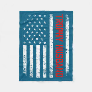 Patriottische echtgenoot Amerikaanse vlag trofee o Fleece Deken