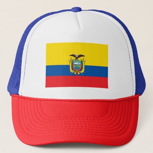 Patriottische Ecuador Vlag Trucker Pet (Voorkant)