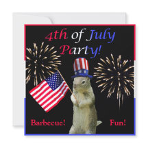 Patriottische eekhoorn 4e juli partijuitnodiging