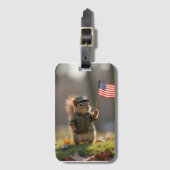 Patriottische eekhoorn bagagelabel (Voorkant (verticaal))