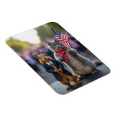 Patriottische eekhoorn en kat magneet (Rechterzijde)