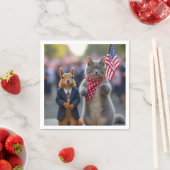 Patriottische eekhoorn en kat servet (Insitu)
