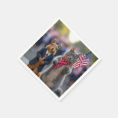 Patriottische eekhoorn en kat servet (Hoek)