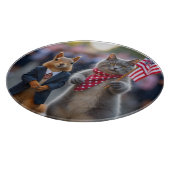 Patriottische eekhoorn en kat snijplank (Hoek)