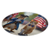 Patriottische eekhoorn en kat snijplank (Hoek)