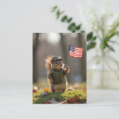 Patriottische eekhoorn feestdagenkaart (Staand voorkant)