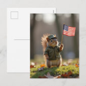 Patriottische eekhoorn feestdagenkaart (Voorkant / Achterkant)