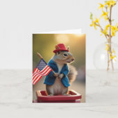 Patriottische eekhoorn kaart (Gele Bloem)