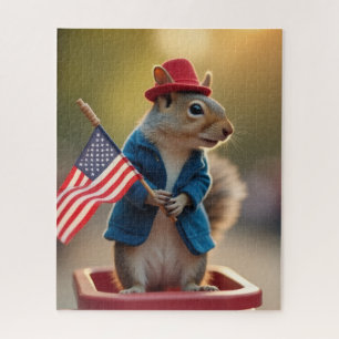 Patriottische eekhoorn legpuzzel