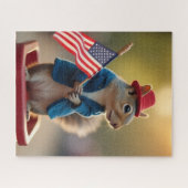 Patriottische eekhoorn legpuzzel (Horizontaal)