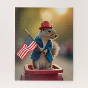 Patriottische eekhoorn legpuzzel