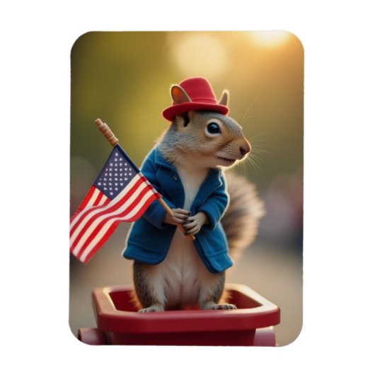 Patriottische eekhoorn magneet (Verticaal)