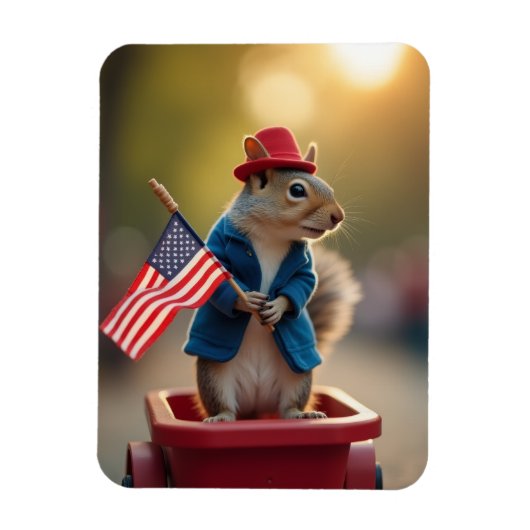 Patriottische eekhoorn magneet (Verticaal)