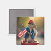 Patriottische eekhoorn magneet (Voorkant / Achterkant)