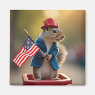 Patriottische eekhoorn magneet