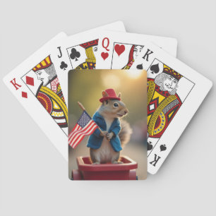 Patriottische eekhoorn pokerkaarten