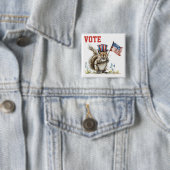 Patriottische eekhoornstemming vierkante button 5,1 cm (In situ)
